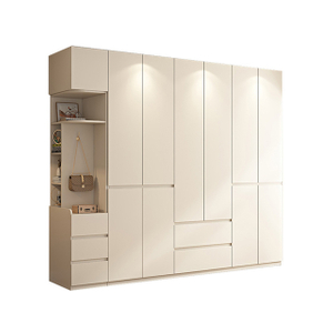 Bedroom Household Cream Wind Solid Wood Wardrobe Simple Large High Cabinet Cream Wind Seg 