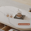 Light Luxury Cream Wind Telescopic Rock Panel Coffee Table TV Cabinet Modern Simple Livin 
