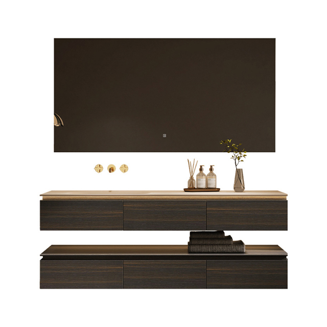 Hotel Wind Rock Plate Ceramic Seamless Thermal Bending One Basin Bathroom Cabinet Combination Toilet Washing Station Hand Wash Basin