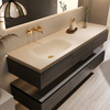 Hotel Wind Rock Plate Ceramic Seamless Thermal Bending One Basin Bathroom Cabinet Combination Toilet Washing Station Hand Wash Basin