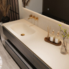 Hotel Wind Rock Plate Ceramic Seamless Thermal Bending One Basin Bathroom Cabinet Combination Toilet Washing Station Hand Wash Basin
