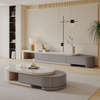 Light Luxury Cream Wind Telescopic Rock Panel Coffee Table TV Cabinet Modern Simple Livin 